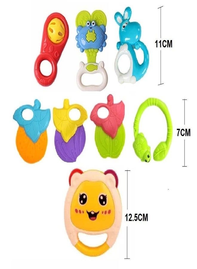 IndusBay® Cute Baby Rattles Toy for Infants - Set of 8pcs Rattles - Teether, Shaker, Spin Rattle, Grab, Musical Toy Set for Babies Toddlers Newborn, Multicolor - Image 2